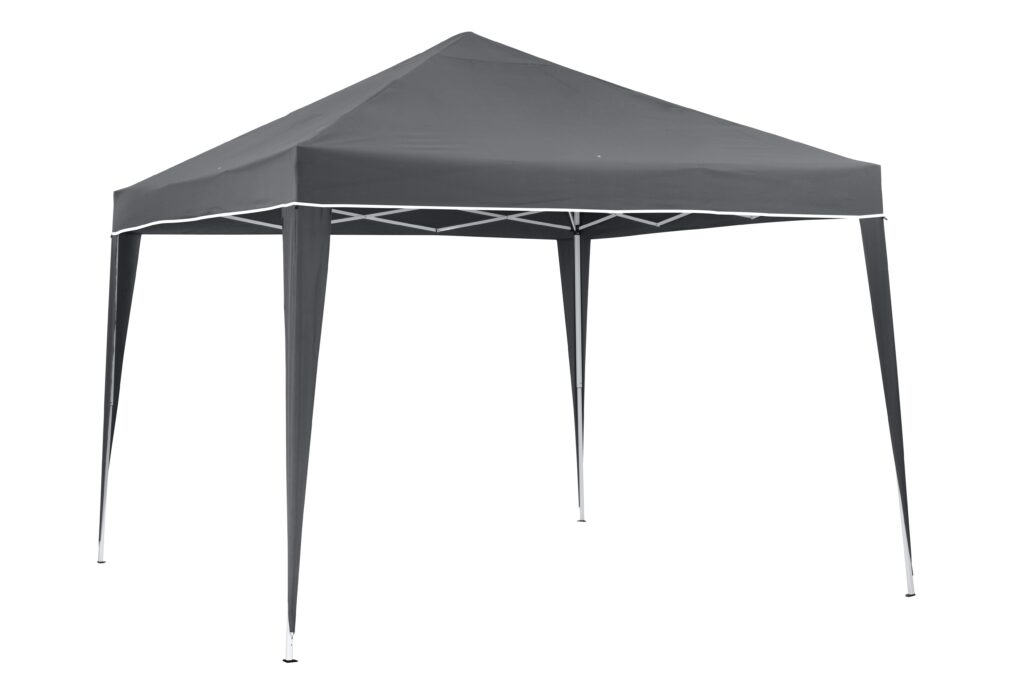 Carpa deluxe 3x3 gris lateral derecha.
